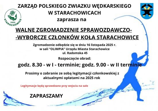 Wędkarze ze Starachowic spotkają się na walnym zgromadzeniu