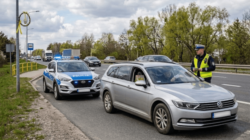 Policyjna kontrola drogowa w Świętokrzyskiem podczas świąt wielkanocnych