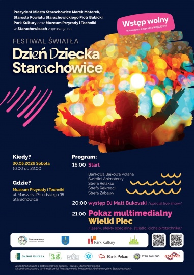 Festiwal Światła w Starachowicach. Dzień Dziecka 2026 w Muzeum Przyrody i Techniki