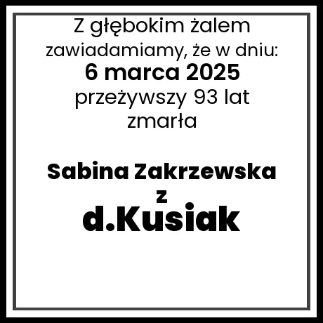 Sabina Zakrzewska z d.Kusiak