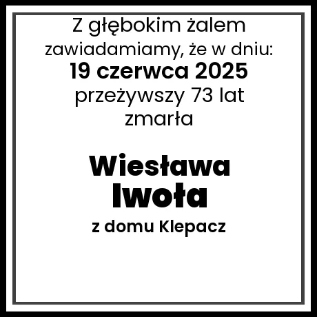 Wiesława Iwoła z domu Klepacz