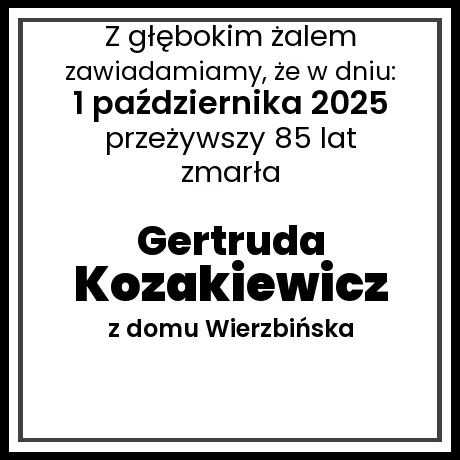 Gertruda Kozakiewicz z domu Wierzbińska