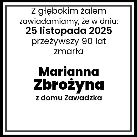 Marianna Zbrożyna z domu Zawadzka
