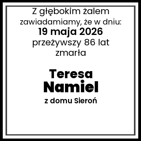 Teresa Namiel z domu Sieroń