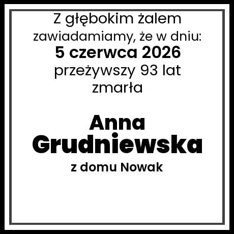 Anna Grudniewska z domu Nowak