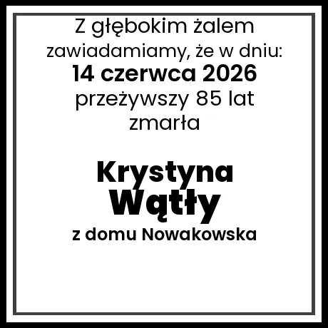 Krystyna Wątły z domu Nowakowska