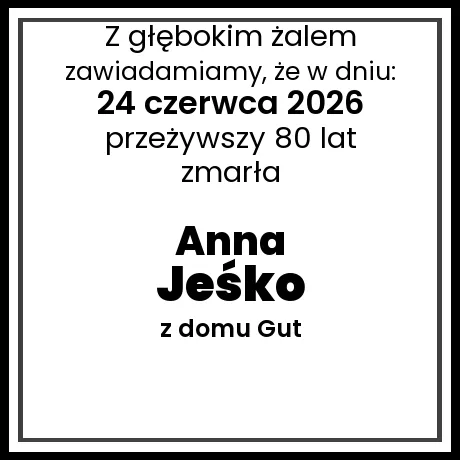 Anna Jeśko z domu Gut
