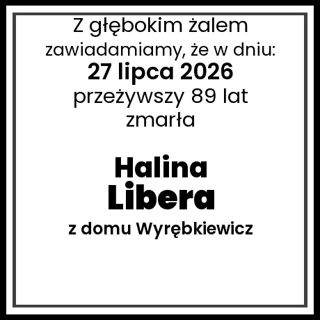 Halina Libera z domu Wyrębkiewicz