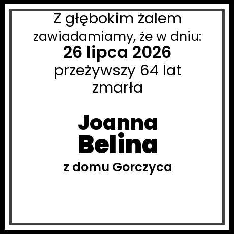 Joanna Belina z domu Gorczyca