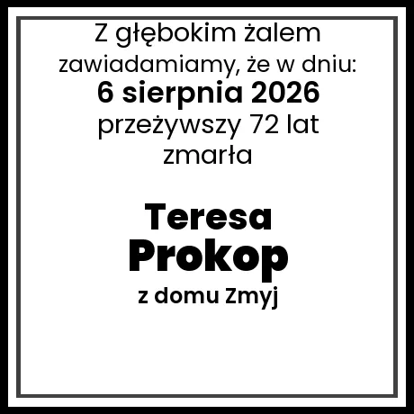 Teresa Prokop z domu Zmyj