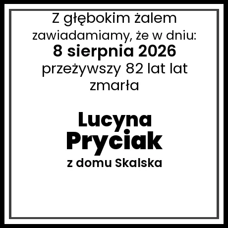 Lucyna Pryciak z domu Skalska