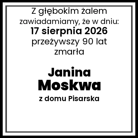 Janina Moskwa primo voto Kozieł z domu Pisarska