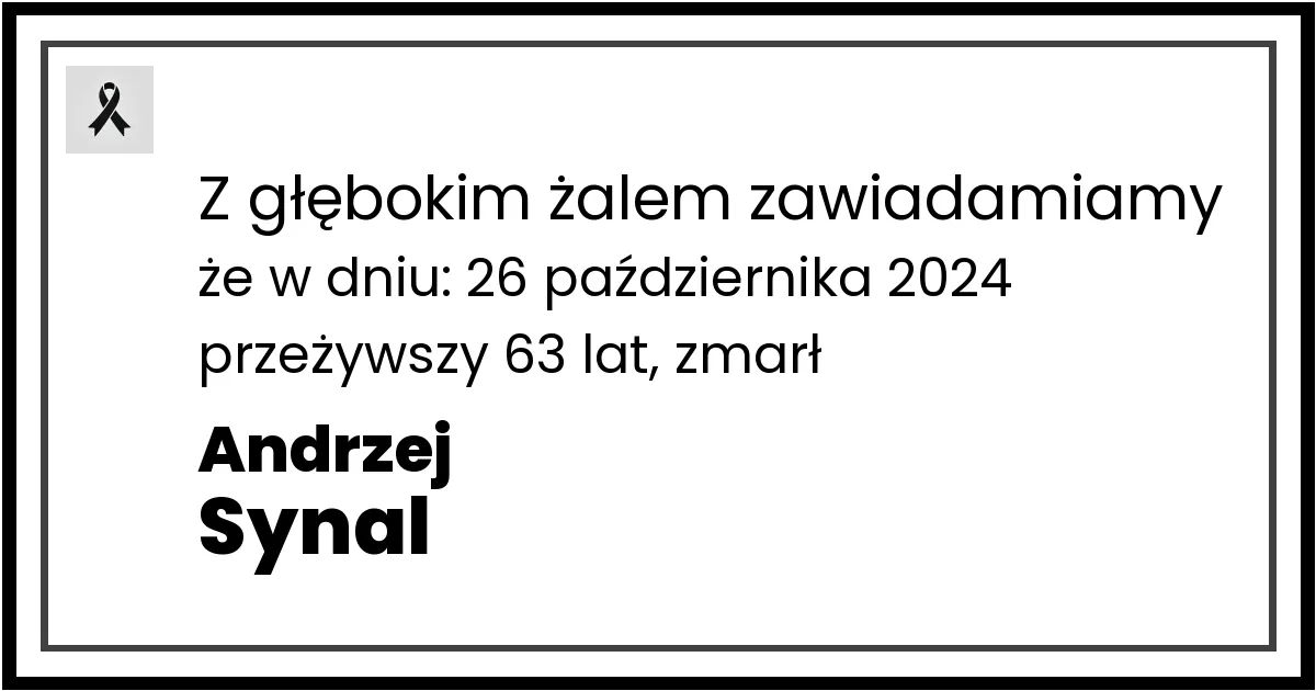 Nekrolog — Andrzej Synal