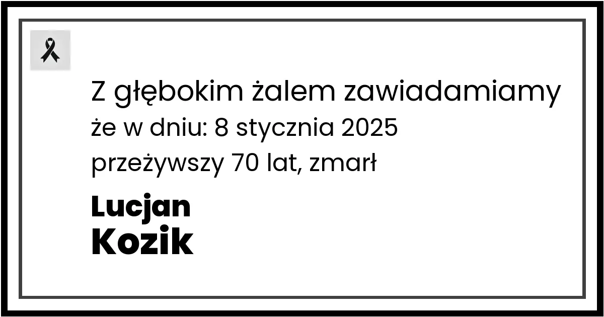 Nekrolog — Lucjan Kozik