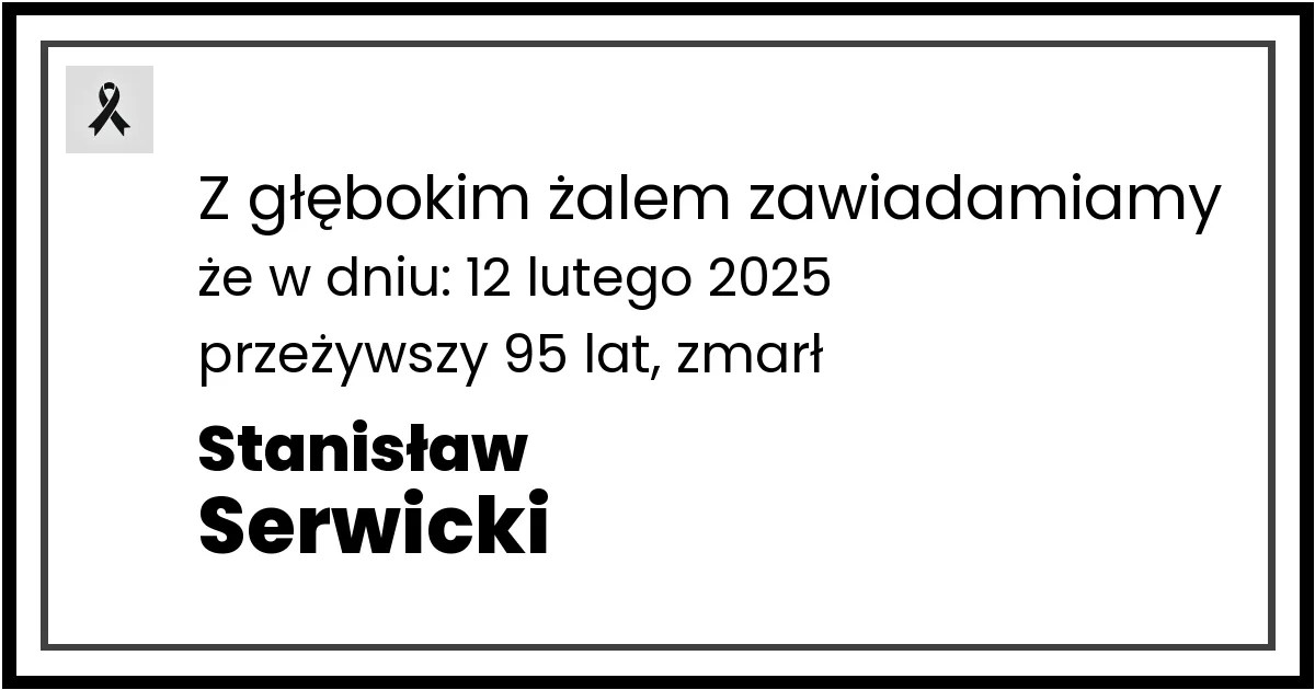 Nekrolog — Stanisław Serwicki