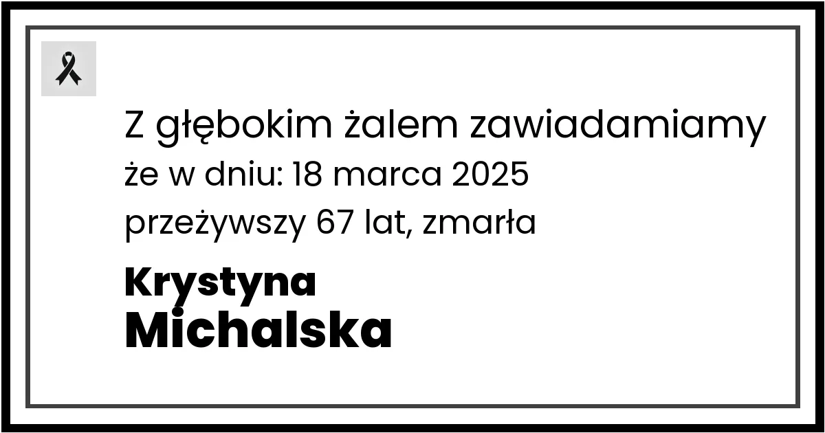 Nekrolog — Krystyna Michalska