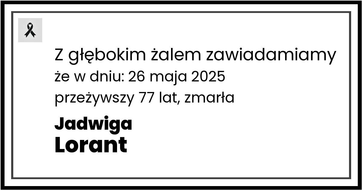 Nekrolog — Jadwiga Lorant
