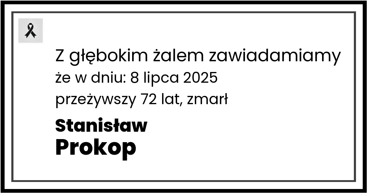 Nekrolog — Stanisław Prokop
