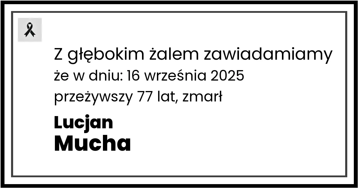 Nekrolog — Lucjan Mucha