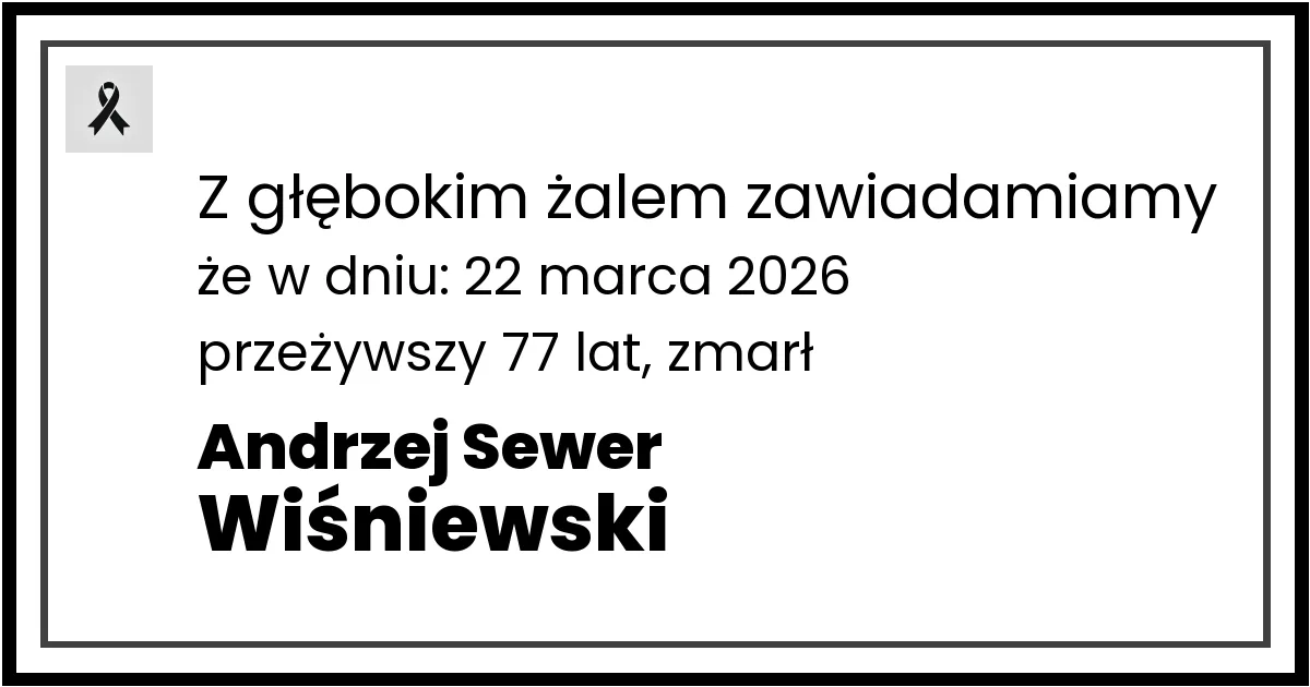Nekrolog — Andrzej Sewer Wiśniewski
