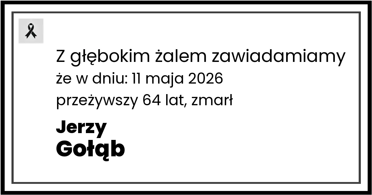 Nekrolog — Jerzy Gołąb