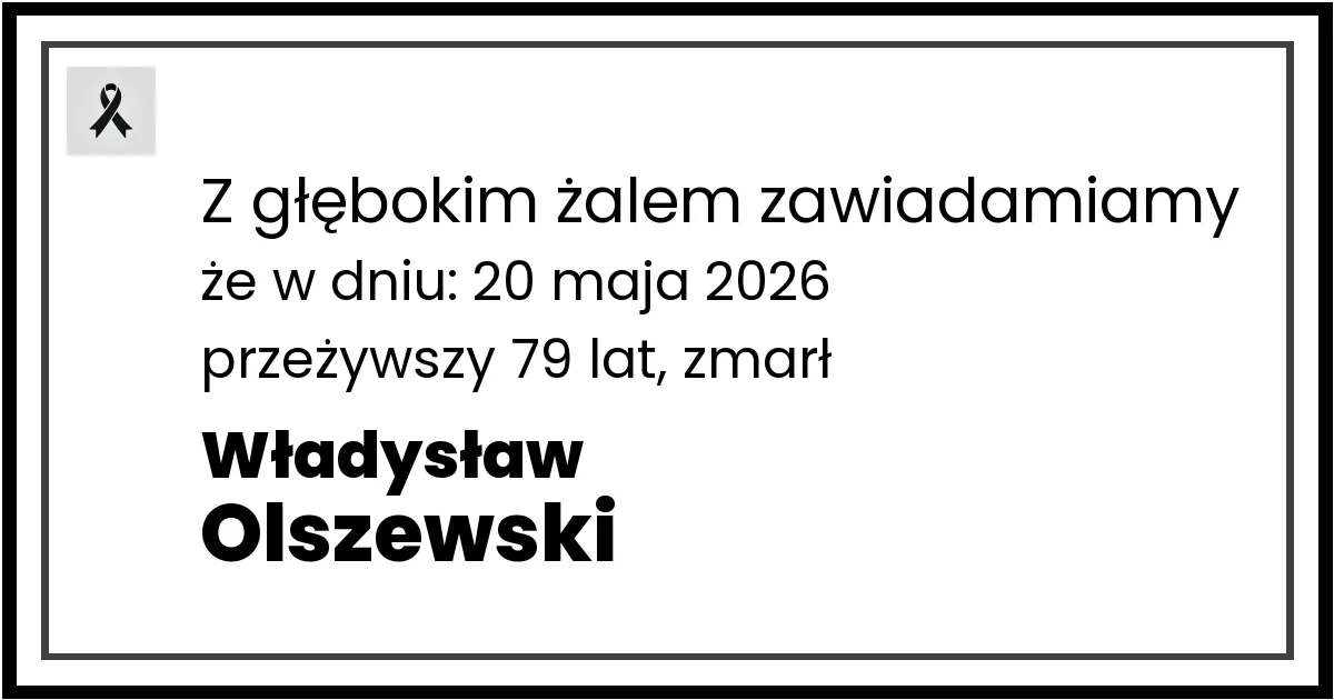 Nekrolog — Władysław Olszewski