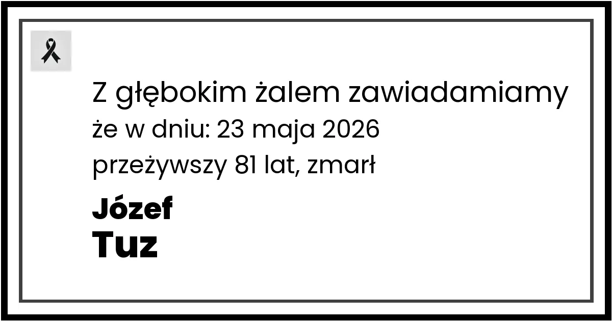 Nekrolog — Józef Tuz