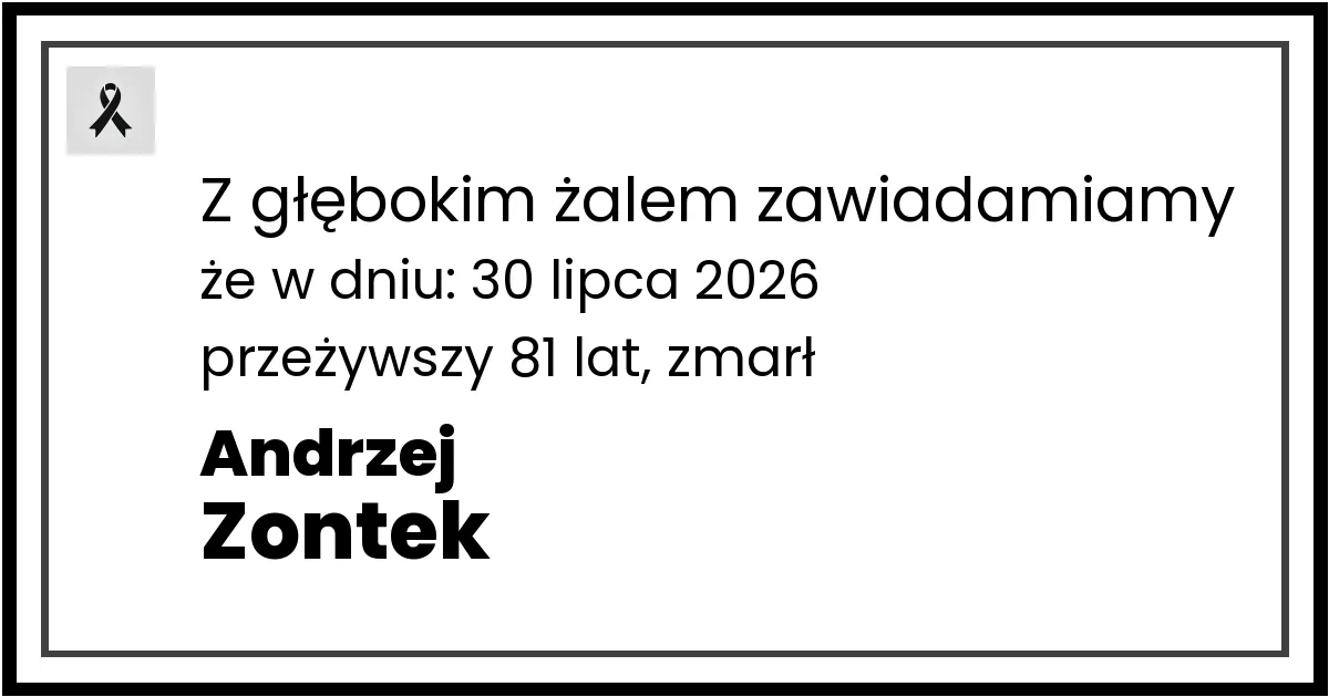 Nekrolog — Andrzej Zontek