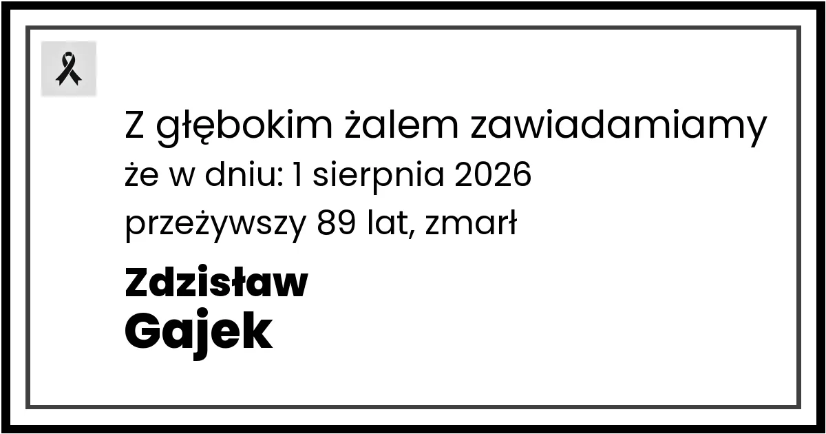 Nekrolog — Zdzisław Gajek