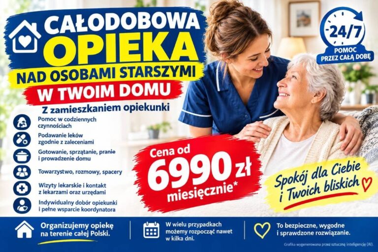 Opieka domowa seniora - całodobowa obecność opiekunki - od 6990 zł miesięcznie — Zdjęcie 1 z 3