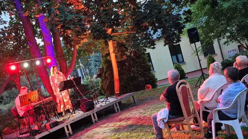 Publiczność podczas plenerowego koncertu w Parku im. Stanisława Staszica w Brodach