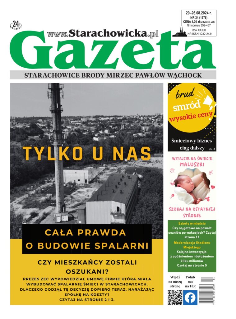 Okładka wydania: Gazeta Starachowicka, nr 34 (1676) — 20.08.2024