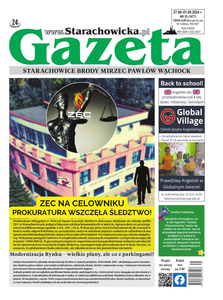 Okładka wydania: Gazeta Starachowicka, nr 35 (1677) — 27.08.2024