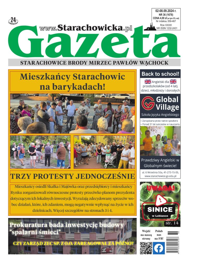 Okładka wydania: Gazeta Starachowicka, nr 36 (1678) — 2.09.2024