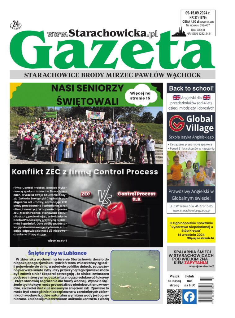 Okładka wydania: Gazeta Starachowicka, nr 37 (1679) — 9.09.2024