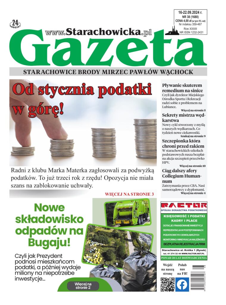 Okładka wydania: Gazeta Starachowicka, nr 38 (1680) — 16.09.2024