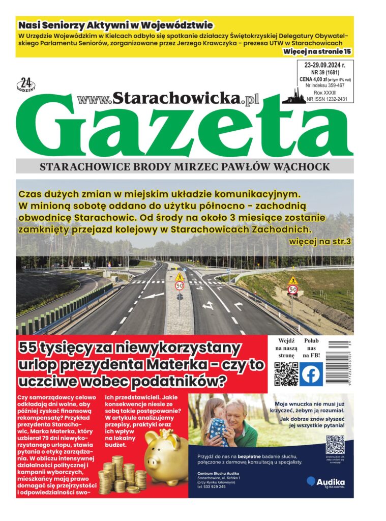 Okładka wydania: Gazeta Starachowicka, nr 39 (1681) — 23.09.2024