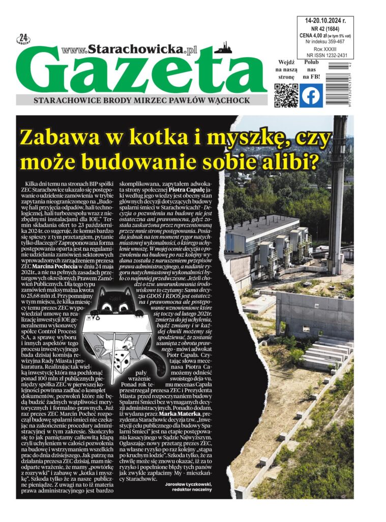 Okładka wydania: Gazeta Starachowicka, nr 42 (1684) — 14.10.2024