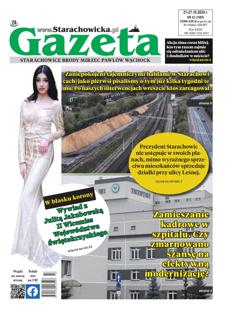 Okładka wydania: Gazeta Starachowicka, nr 43 (1685) — 21.10.2024