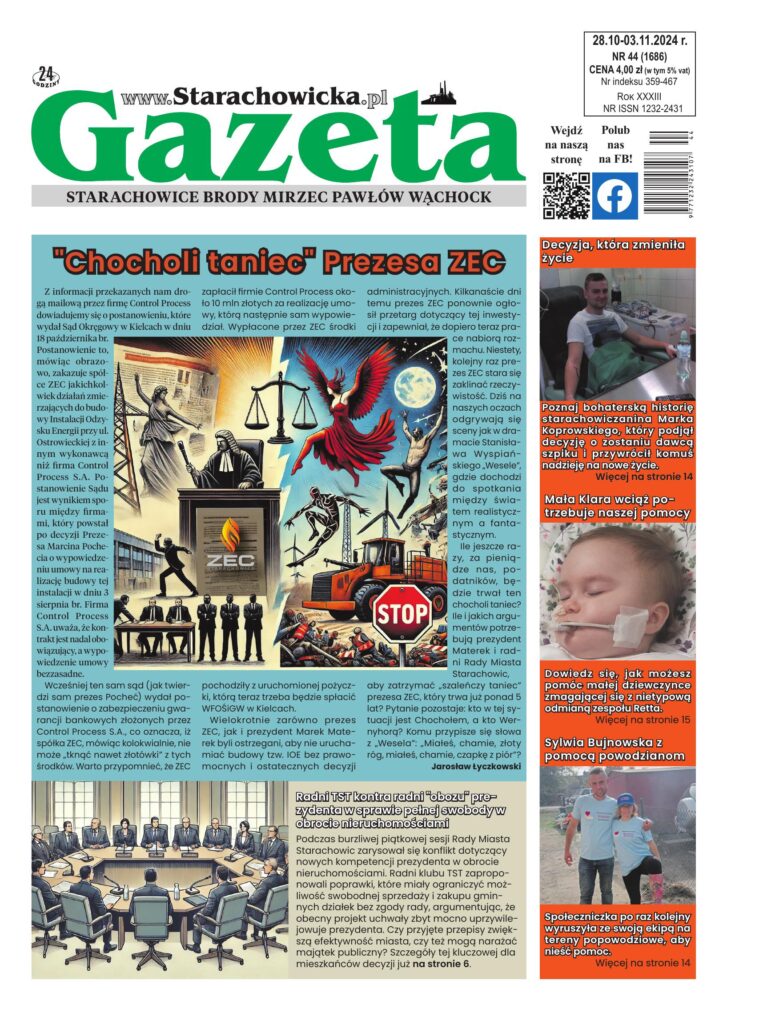 Okładka wydania: Gazeta Starachowicka, nr 44 (1686) — 28.10.2024