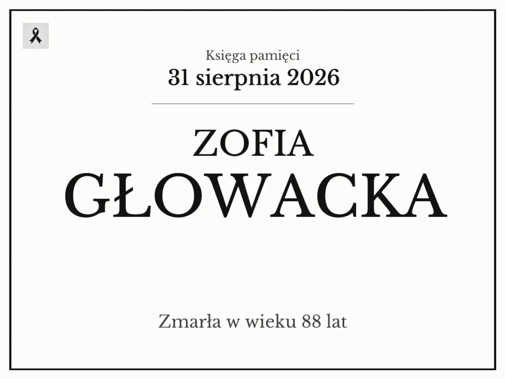 Zofia Głowacka z domu Kosmala