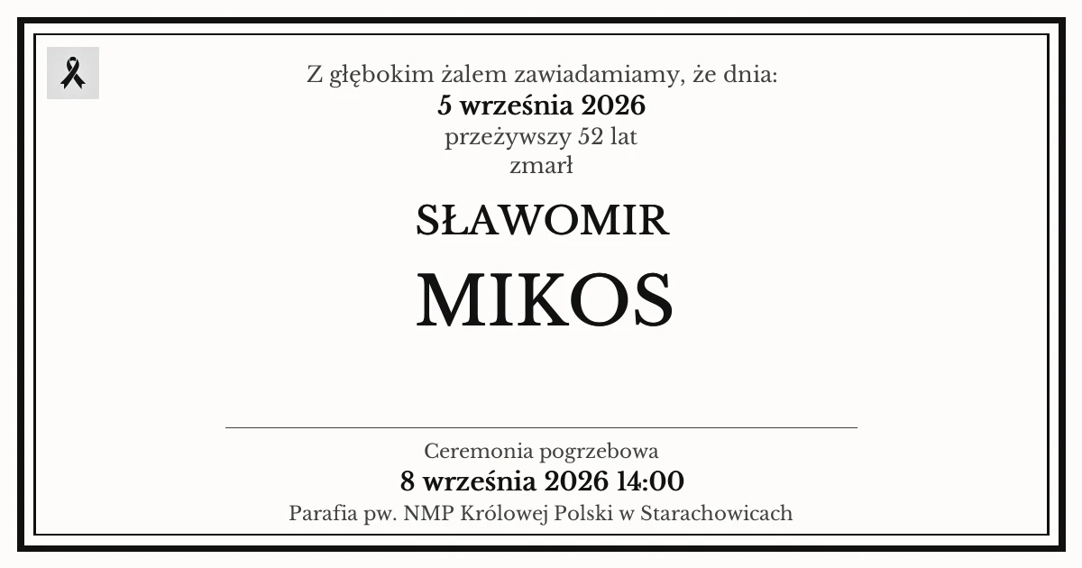 Nekrolog — Sławomir Mikos