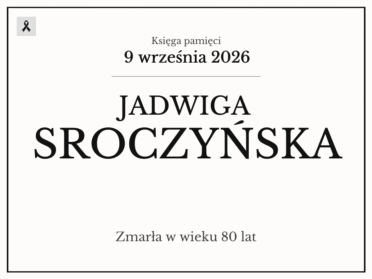 JADWIGA SROCZYŃSKA z domu SZELĄG