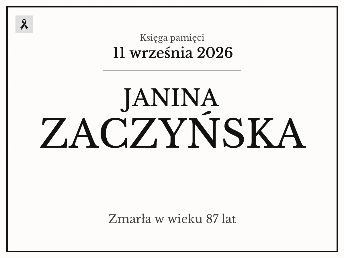 Janina Zaczyńska z domu Arczewska