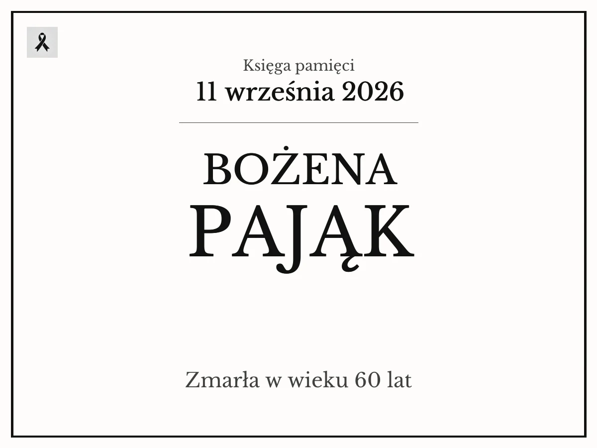 Bożena Pająk z domu Mirzecka