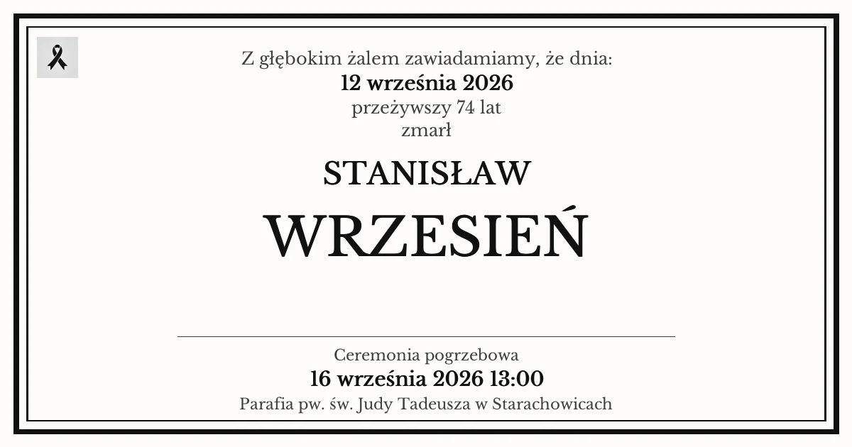 Nekrolog — Stanisław Wrzesień