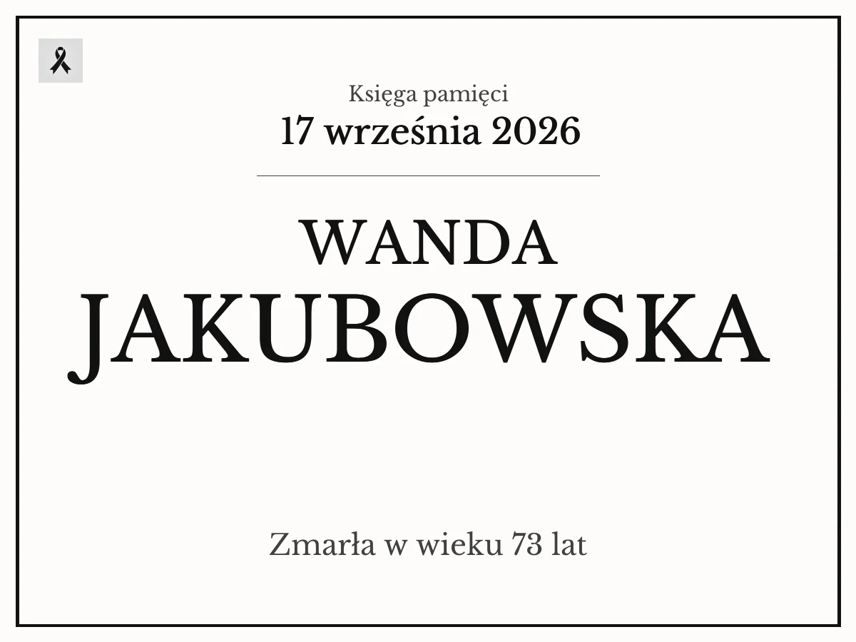 Wanda Jakubowska z domu Wierzbicka