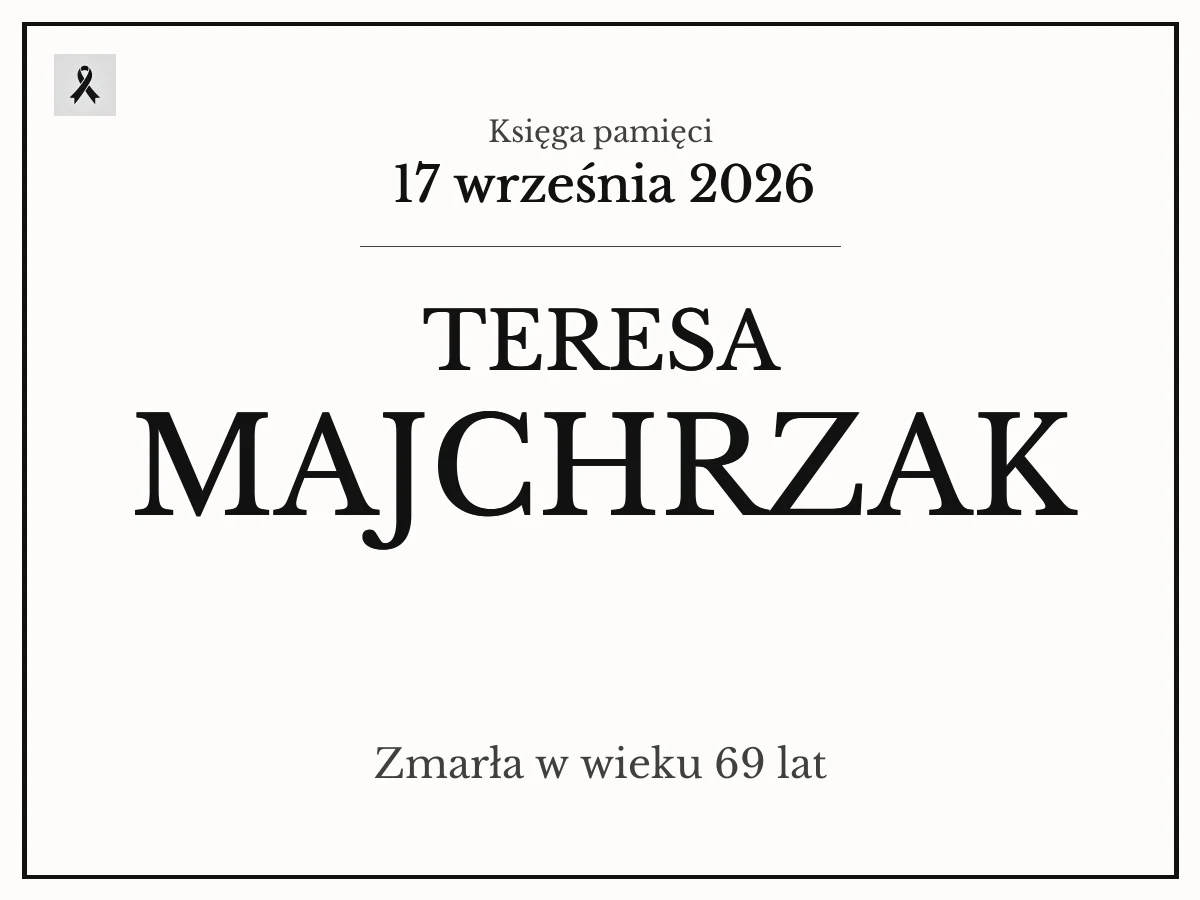 Teresa Majchrzak z domu Kucharska