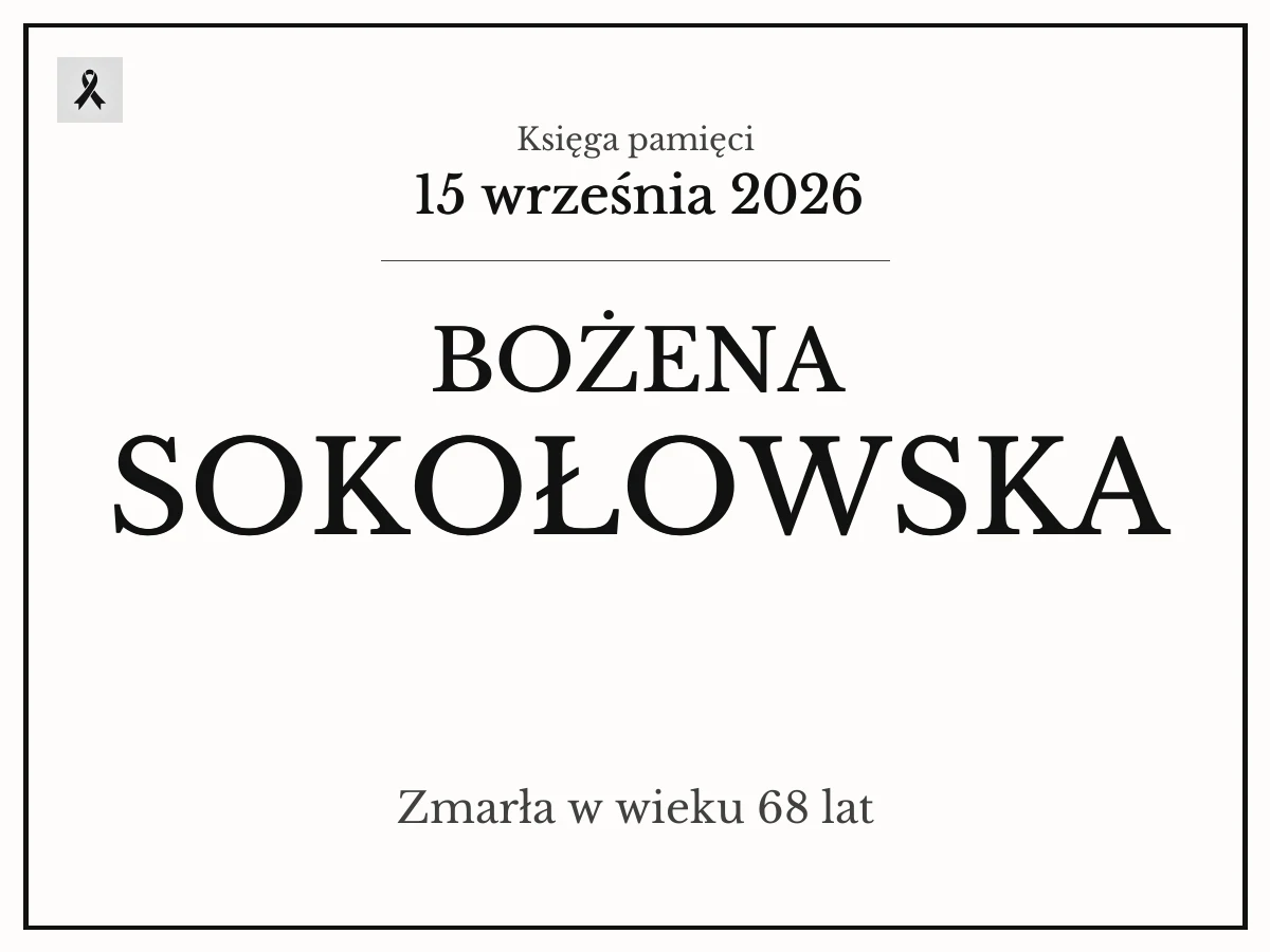 Bożena Sokołowska z domu Stefańska