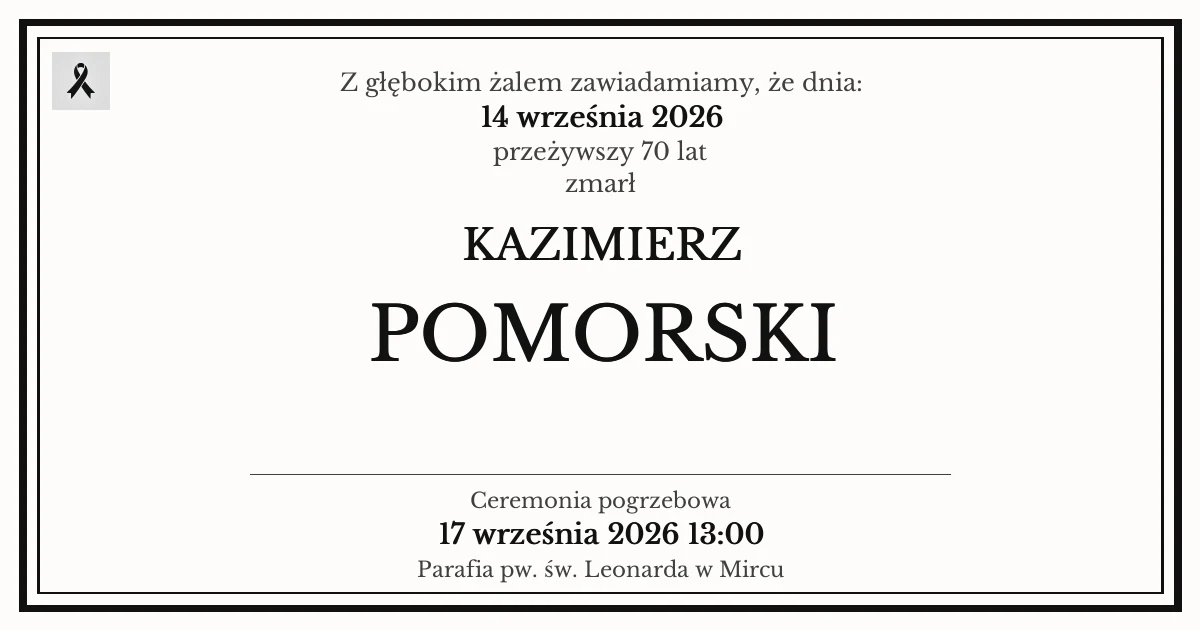 Nekrolog — Kazimierz Pomorski